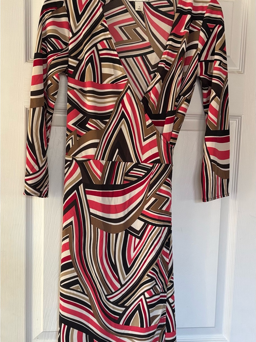 Vintage Ann Taylor Multi Colored Wraparound Dress-Size Med